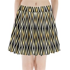 Gold,black,art Deco Pattern Pleated Mini Skirt by NouveauDesign