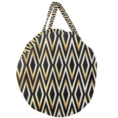 Gold,black,art Deco Pattern Giant Round Zipper Tote by NouveauDesign