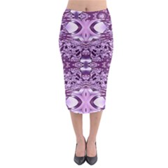 Wings Of Love In Purple-midi Pencil Skirt