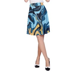 Abstract Marble 18 A-Line Skirt
