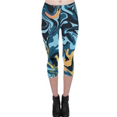 Abstract Marble 18 Capri Leggings 