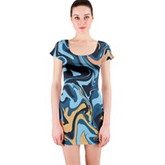 Abstract Marble 18 Short Sleeve Bodycon Dress