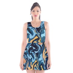 Abstract Marble 18 Scoop Neck Skater Dress