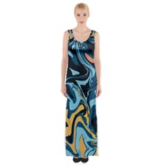 Abstract Marble 18 Maxi Thigh Split Dress