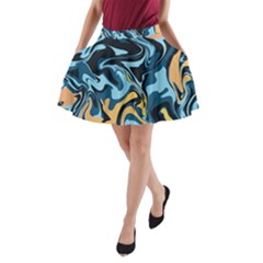 Abstract Marble 18 A-Line Pocket Skirt