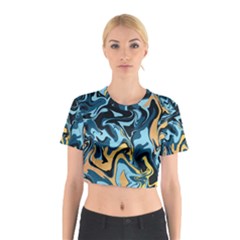 Abstract Marble 18 Cotton Crop Top