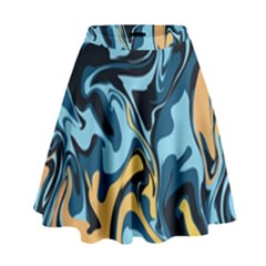 Abstract Marble 18 High Waist Skirt