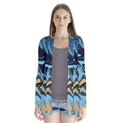 Abstract Marble 18 Drape Collar Cardigan