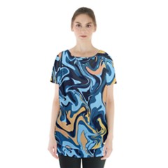 Abstract Marble 18 Skirt Hem Sports Top