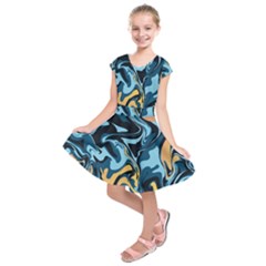 Abstract Marble 18 Kids  Short Sleeve Dress