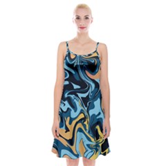 Abstract Marble 18 Spaghetti Strap Velvet Dress