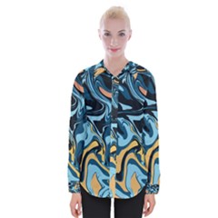 Abstract Marble 18 Womens Long Sleeve Shirt