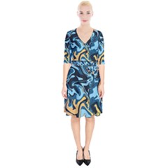 Abstract Marble 18 Wrap Up Cocktail Dress