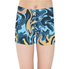 Abstract Marble 18 Kids Sports Shorts