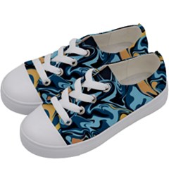Abstract Marble 18 Kids  Low Top Canvas Sneakers