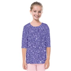 New Sparkling Glitter Print E Kids  Quarter Sleeve Raglan Tee