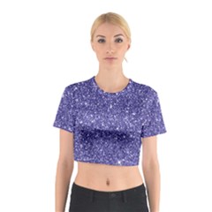 New Sparkling Glitter Print E Cotton Crop Top