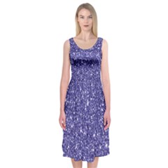 New Sparkling Glitter Print E Midi Sleeveless Dress