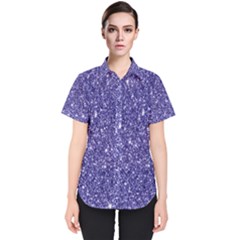 New Sparkling Glitter Print E Women s Short Sleeve Shirt