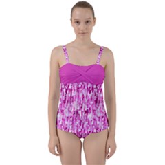 Pink Grunge Love Twist Front Tankini Set by KirstenStar