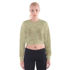 Modern, Gold,polka Dots, Metallic,elegant,chic,hand Painted, Beautiful,contemporary,deocrative,decor Cropped Sweatshirt