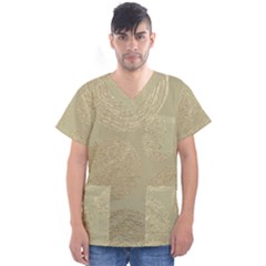 Modern, Gold,polka Dots, Metallic,elegant,chic,hand Painted, Beautiful,contemporary,deocrative,decor Men s V-neck Scrub Top