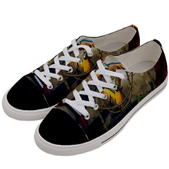 Funny Parrots In A Fantasy World Women s Low Top Canvas Sneakers by FantasyWorld7