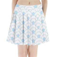 Blue,white,shell,pattern Pleated Mini Skirt by NouveauDesign