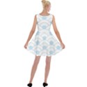 blue,white,shell,pattern Velvet Skater Dress View2
