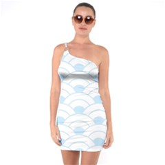 Blue,white,shell,pattern One Soulder Bodycon Dress by NouveauDesign