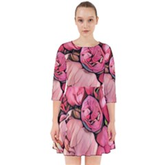 Beautiful Peonies Smock Dress by NouveauDesign