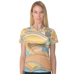 Abstract Nature 5 V-Neck Sport Mesh Tee