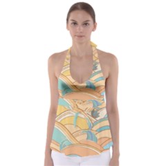 Abstract Nature 5 Babydoll Tankini Top