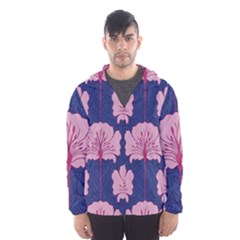 Beautiful Art Nouvea Floral Pattern Hooded Wind Breaker (men) by NouveauDesign