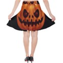 Halloween pumpkin Velvet High Waist Skirt View2