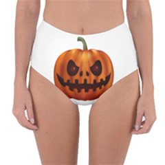 Halloween Pumpkin Reversible High-waist Bikini Bottoms by Valentinaart