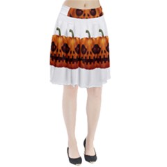 Halloween Pumpkin Pleated Skirt by Valentinaart