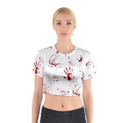 Massacre  Cotton Crop Top by Valentinaart