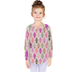 Christmas tree pattern Kids  Long Sleeve Tee