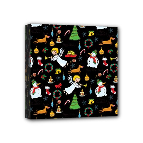 Christmas Pattern Mini Canvas 4  X 4  by Valentinaart