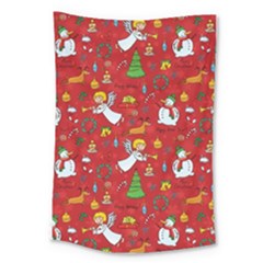 Christmas Pattern Large Tapestry by Valentinaart