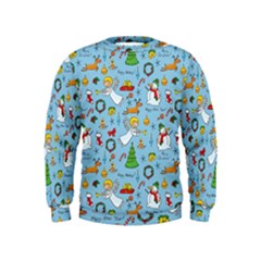 Christmas Pattern Kids  Sweatshirt by Valentinaart