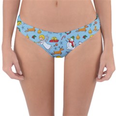 Christmas Pattern Reversible Hipster Bikini Bottoms by Valentinaart