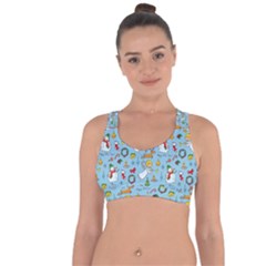 Christmas Pattern Cross String Back Sports Bra by Valentinaart