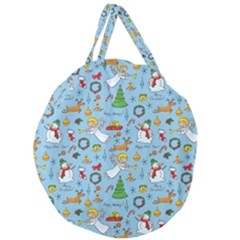 Christmas Pattern Giant Round Zipper Tote by Valentinaart