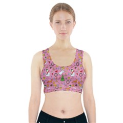 Christmas Pattern Sports Bra With Pocket by Valentinaart