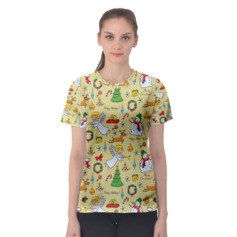 Christmas Pattern Women s Sport Mesh Tee by Valentinaart