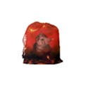 Cute Little Kitten, Red Background Drawstring Pouches (Small)  View2