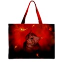 Cute Little Kitten, Red Background Zipper Mini Tote Bag View1