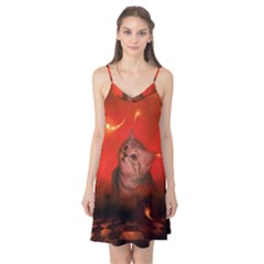 Cute Little Kitten, Red Background Camis Nightgown by FantasyWorld7